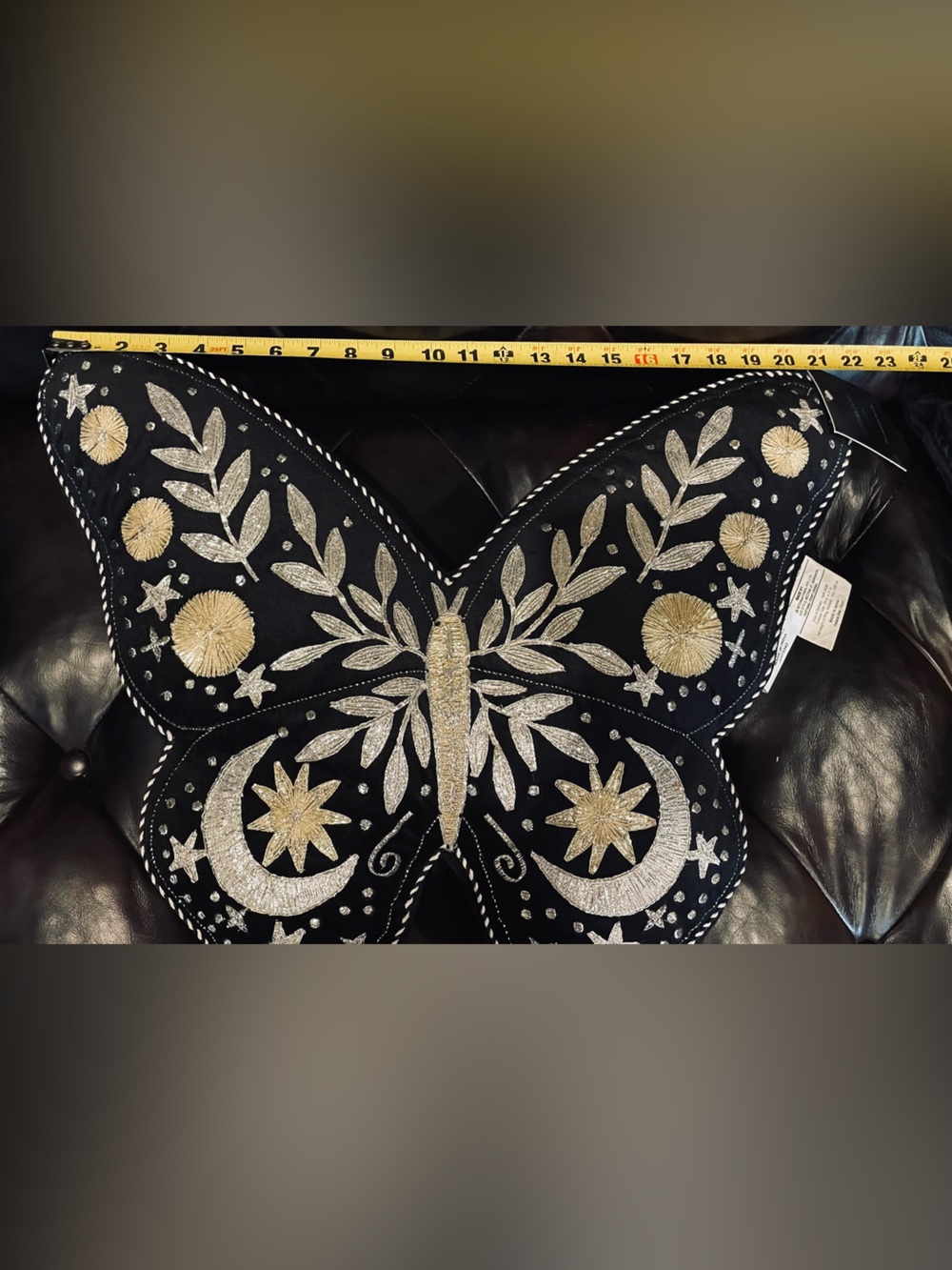 CYNTHIA ROWLEY NWT Butterfly Shaped Embroidered Celestial Accent Throw Pillow - Picture 14 of 14